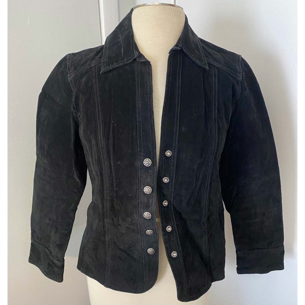 Dress Barn Black Suede Jacket Size M (fits like a small)